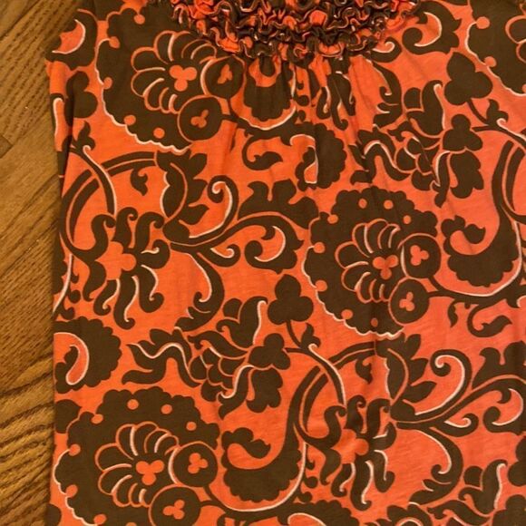 Boden summer dress sleeveless coral and browns size 2R - Picture 3 of 9